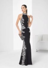 evening dress 2016 black with white lace
