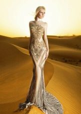 Nude mermaid evening dress