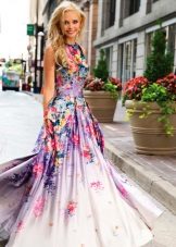 Prom dress with flowers