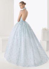 Abito da sposa senza schienale blu chiaro