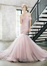 Mermaid draped evening dress with corset