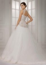 Partially open back wedding dress