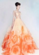 Orange wedding dress