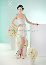 Short wedding dress from Vasilkov with rhinestones