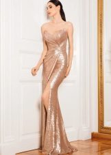 slit floor-length evening dress