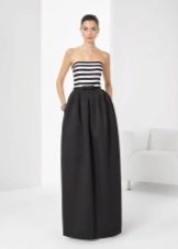 White and black evening dress by Rosa Clara