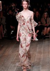 Ruffle evening dress