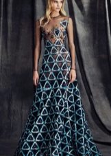 Translucent bodice evening dress