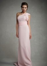 Pink One Shoulder Evening Dress