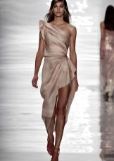 Short Silk One Shoulder Evening Dress