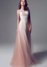 White and pink wedding dress