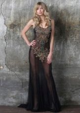 transparent revealing dress with decor