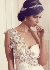Wedding dress with voluminous decor
