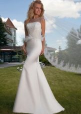 Wedding dress from Oksana Mukha with a peplum of feathers