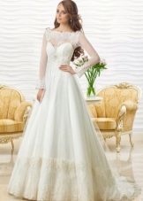 Closed wedding dress with corset