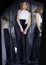 Velvet dress with chiffon