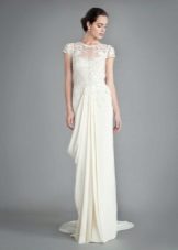 Straight Draped Wedding Dress