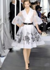 White Wedding Dress with Black Pattern