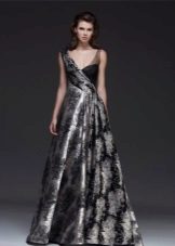 A magnificent evening dress on shoulder straps