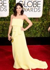 Open evening dress with a train