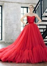 A magnificent evening dress with a train