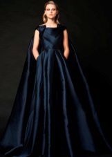Blue puffy evening dress