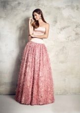 Puffed fringe evening dress