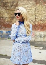 Blue dress with a blue collar