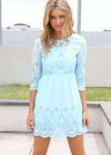 Blue perforated dress