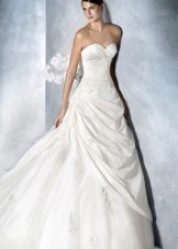 White One Draped Wedding Dress