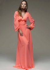 Long coral dress