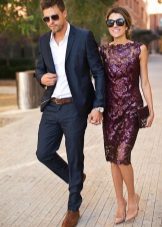 Sheath dress of medium length