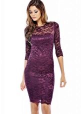 Eggplant dress of medium length