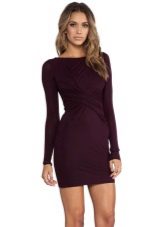 Short eggplant sheath dress