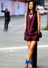 Marsala dress in combination with blue