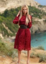 Marsala Midi Casual Dress
