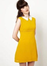Mustard Dress with White Collar
