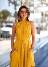 Accessories for a summer mustard dress