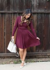 White shoes and wine dress bag