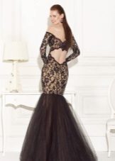 Mermaid lace dress with chiffon