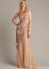 Chiffon dress with embroidery