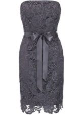 Lace dress in dark gray - wet asphalt