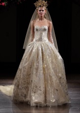 Gold Embroidered Naeem Khan Wedding Dress