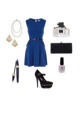 Black accessories for a navy blue dress