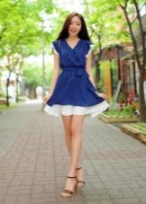 Navy dress with white