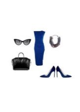 Navy dress with black