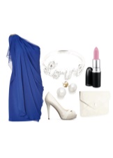Light accessories for a dark blue dress