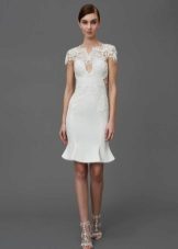 Dress sheath evening to knees white