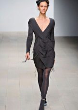 Knitted dress with braids straight