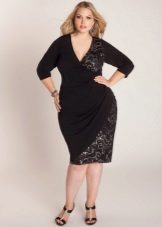 Black wrap dress for overweight